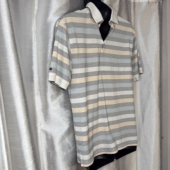 PING Collection Dry Fiber Dynamics UV Protection Men’s M Striped Textured Top - Picture 3 of 8